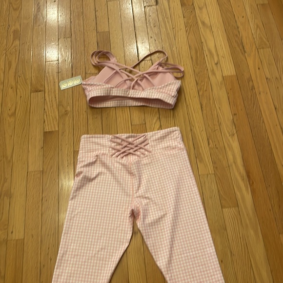 set sport bra and leggings Gingham checkered print - Picture 2 of 8